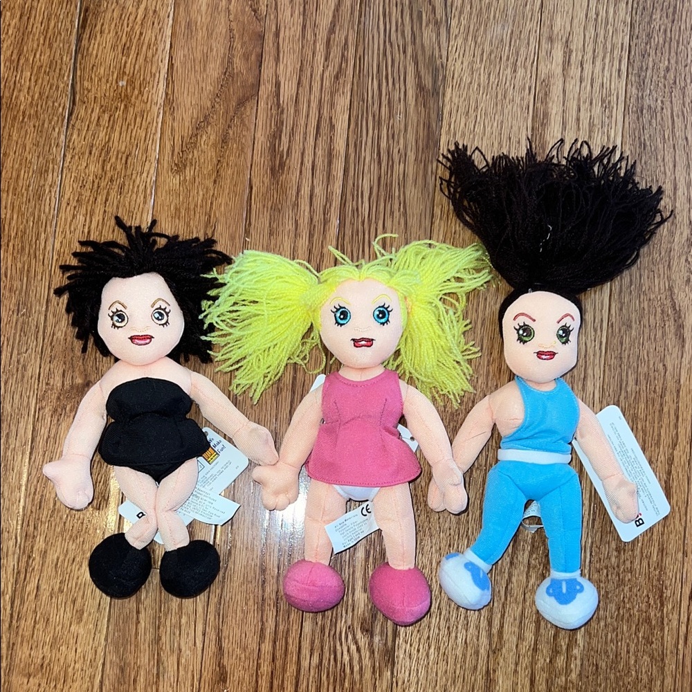 NWT 3 Vintage 1998 The Idea Factory Spice Girls Beanbag Plush Stuffed Dolls